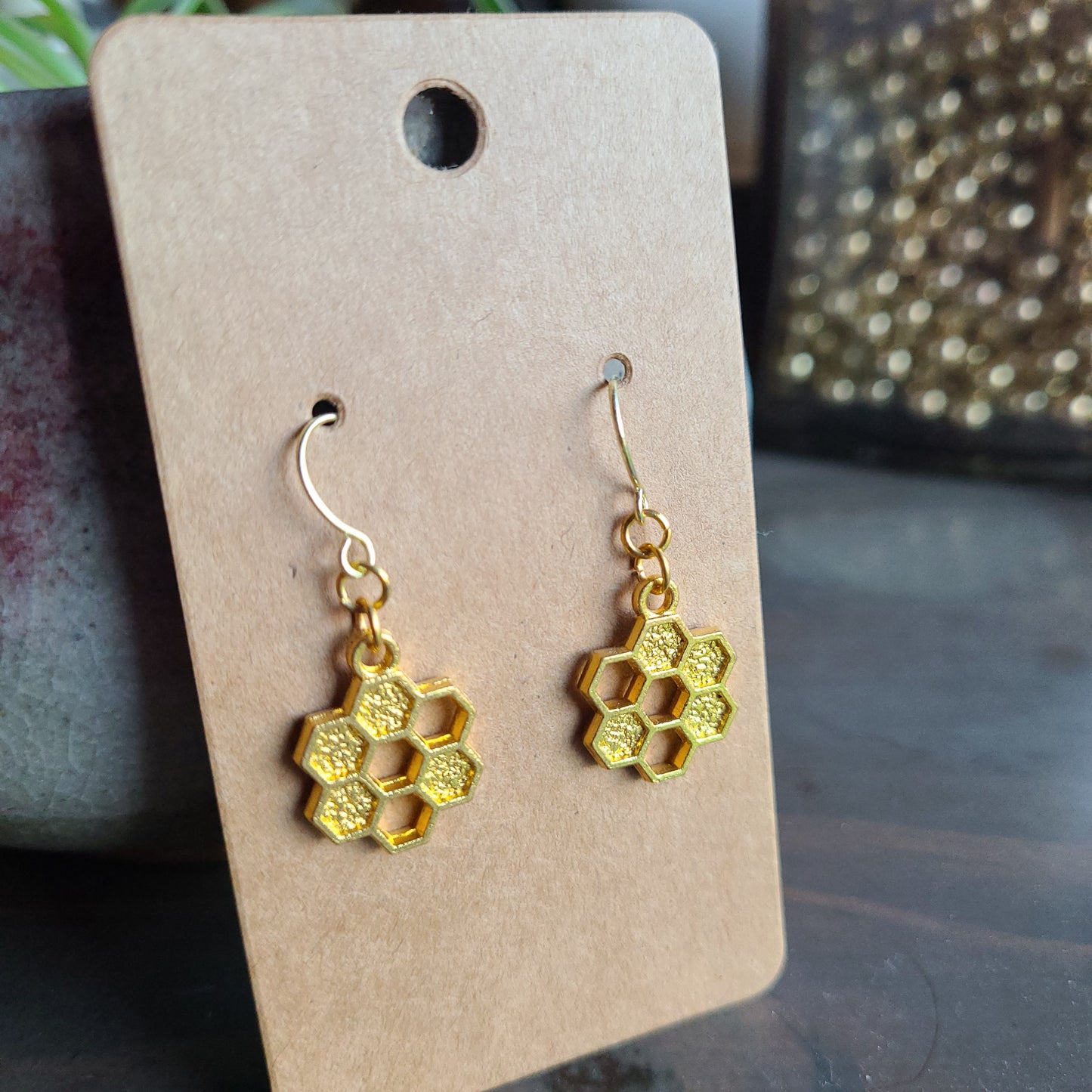 Pollen Earrings | Gold Bee Earrings