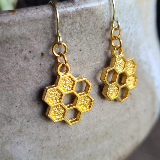 Pollen Earrings | Gold Bee Earrings